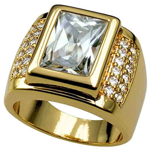 wayne-Size 9-15 Jewelry Man's AAA Sapphire 18K Yellow Gold Filled Ring R199 (8)