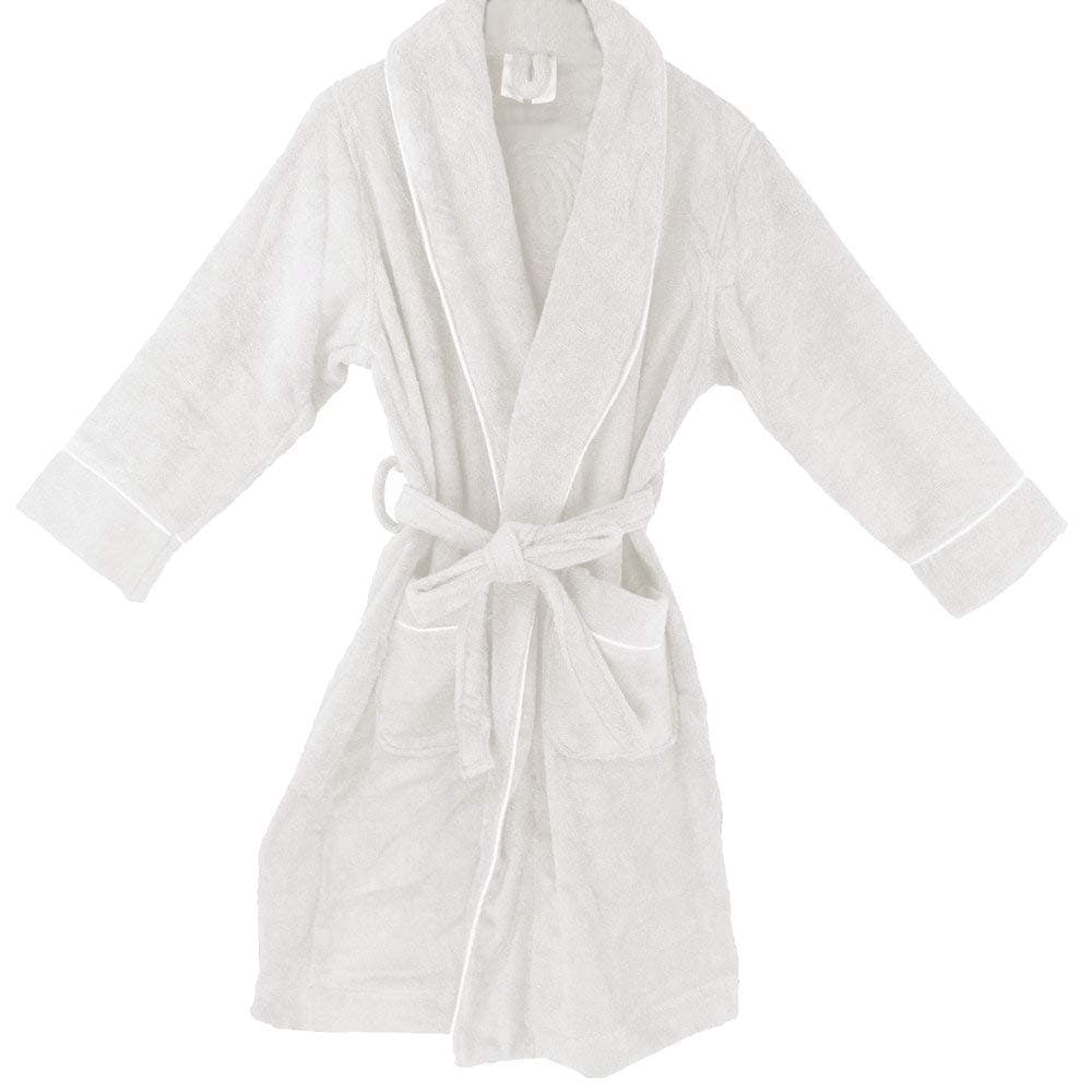Organic Cotton Royal Spa Terry Cloth Bathrobe, Mens, Small/Medium, White, 1 Robe
