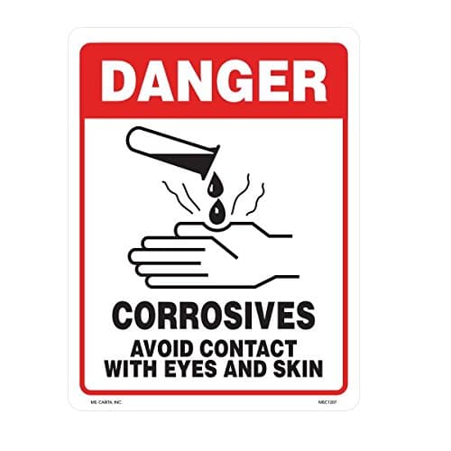 Danger Corrosives Avoid Eye and Skin Contact Vinyl Decal
