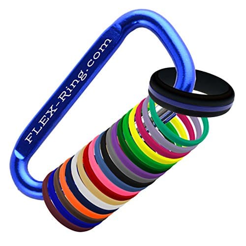 FLEX Ring - Womens Mens Black Silicone Ring - Changeable Color Bands - Many Colors - Safe, Durable, Everyday Wear Wedding Band - 1 Ring - Sizes 4-16