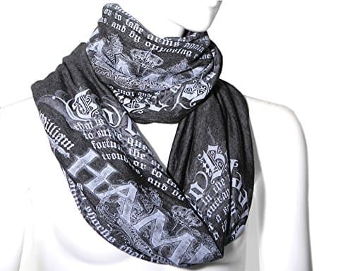 Hamlet Book Scarf womens Gray One Size