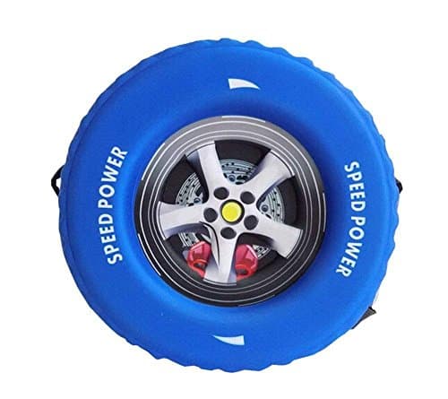 Days Off Cute 3D Tyre Shaped Canvas Small Toddler Backpack (Blue)