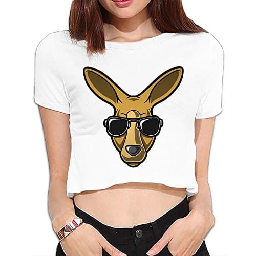 KANGAROO Funny Husky Style Simple Innovative Upper Body Comfortable Womens Exposed Umbilical T Small