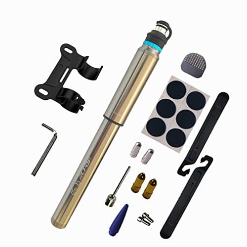 Mini Bike Pump Fits Presta &amp; Schrader (Just Pull Out Hose) with Repair kit! 150 PSI Portable Cycle Frame Pump For Road &amp; Mountain &amp; BMX Bike Tire(8.8inch Grey)
