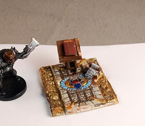 Painted Miniature Egyptian Lectern built as terrain scenery for 25mm wargames (such as Hordes or Warmachine), and Role Playing Games (RPG) like Dungeons and Dragons (D&amp;D)