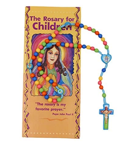 Bundle: Child Saints Rosary with Heart Shaped Center and How to Pray the Rosary for Children Pamphlet