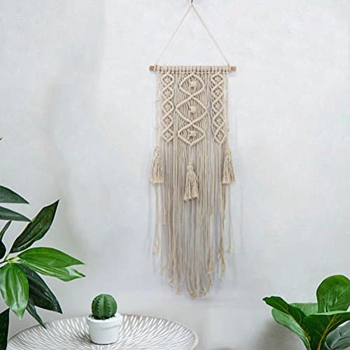 WCHUANG Wall Hanging Tapestry Handmade Macrame - Woven Wall Art Boho Office Living Room Bedroom Nursery Decor
