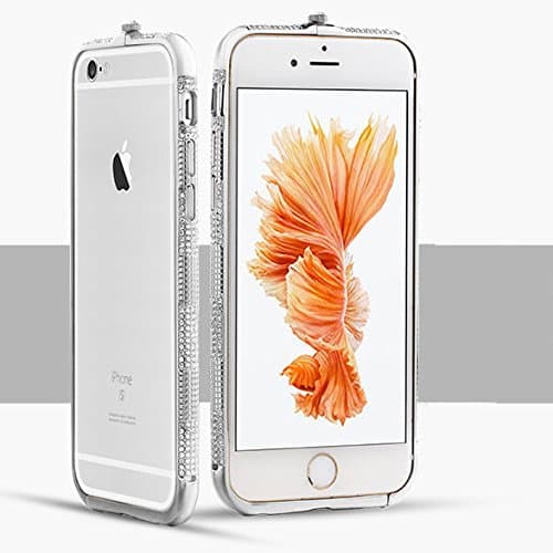 iPhone 6s Plus Case, S LEGIT Ultra-Luxury4 Stripe Diamond Rows Crystal Rhinestone Bling Glitter Diamante Scratch Protection Metal Bumper Case for Apple iPhone 6s Plus(2015)/6 Plus(2014) 5.5" Gold