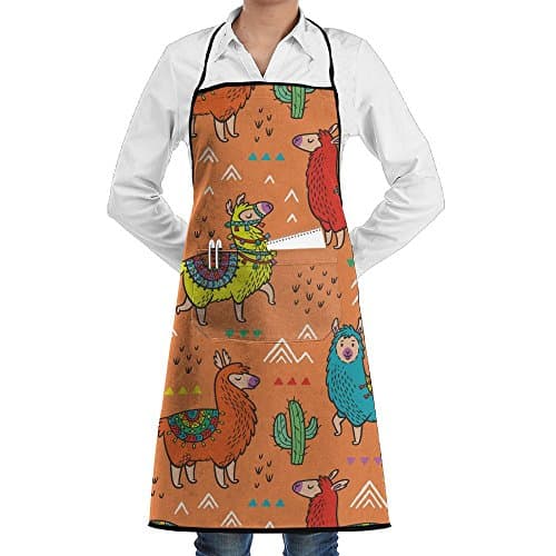 Camel And Geometric Graphic Cactys Apron Polyester Kitchen Cooking Aprons With 2 Pockets For Men / Women / Stylist / Chef 72 X 52 Cm