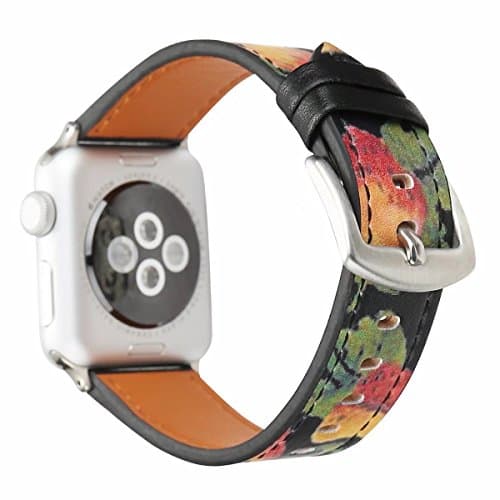 Fruit Printed Replacement Strap Watch Band Bracelet Compatible for 42mm Apple Watch iwatch Series 1 Series 2 Series 3 (Retro Strawberry-42mm)