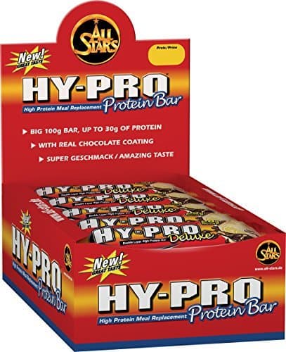 All Stars Hy Pro Deluxe Bar Strawberry-Yoghurt Double Layer High Protein Bar 100g Pack of 24 by ALL STARS