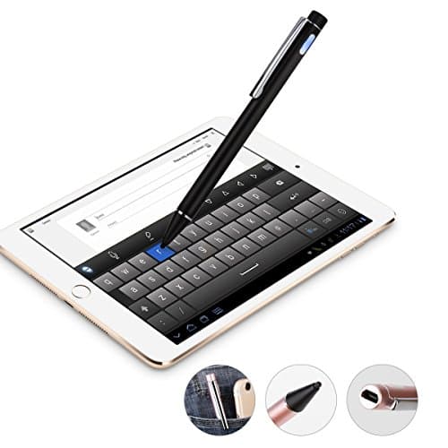 Active Stylus Aluminum Pen- Most Capacitive Touch Stylus Fine Point of 2.0mm Black- for Surfaces, Smart Phones, iPad, iPhone, Samsung, Android Tablets, Tablet PC, Windows 8 &amp; 10, LiBangTai