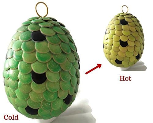 Handmade Ornament Magical Color Changing 3" Dragon Egg Green to Light Green/Chartreuse