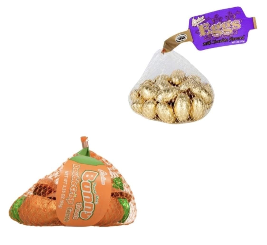Chocolate Carrots And Eggs, Basket Stuffers, Individually Wrapped 2 Pack