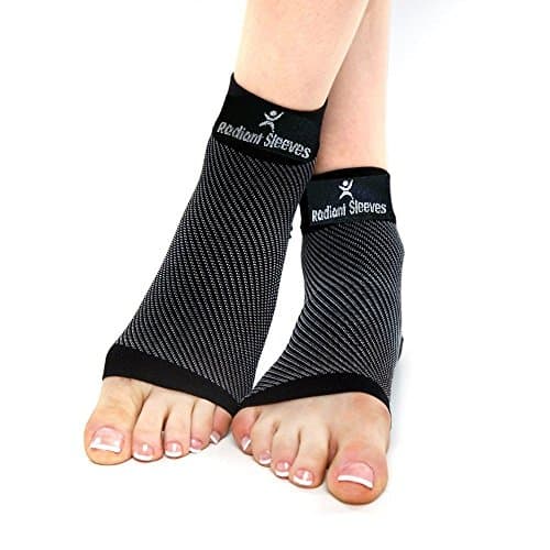 Durable Ankle Compression Sleeves (1 Pair) | Hugs The Heel &amp; Supports The Ankle To Help Increase Circulation | Aids in Healing | Plantar Fasciitis Socks | Premium Comfort and Support (Medium/Black)