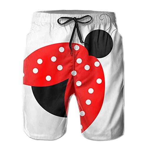 Cartoon Ladybug Men Beach Walk Shorts
