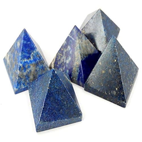 5 (FIVE) Lapis Lazuli Pyramid -- Pyramid Shaped Lapis Lazuli Stone - Reiki - Metaphysical - Crafting Rock Paradise Exclusive with Certificate of Authenticity (AM2B8-02)