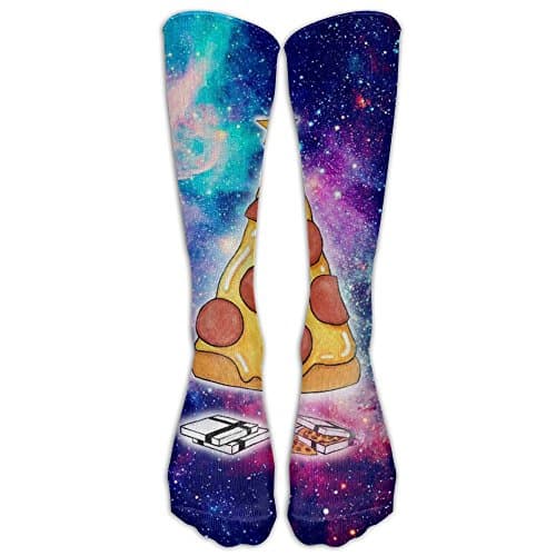 Space Pizza Compression Socks Soccer Socks Long Stockings For Running Jogging Cross Training Cycling Relief