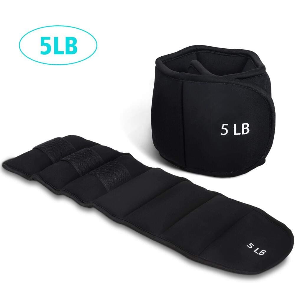 QF Ankle Weights Set with Large Adhesive Strap, Wrist Arm Leg Weight for Women & Men - Great for Fitness, Walking, Jogging, Gym, Workout, Resistance Training - 2, 5, 8 lbs Each Pack, 2 Pack