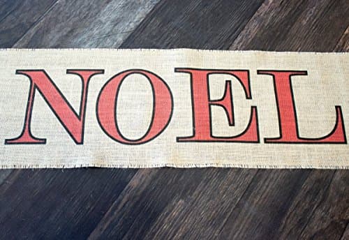 NOEL burlap table runner for Christmas