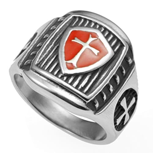 Stainless Steel Crusader Cross Ring (12)