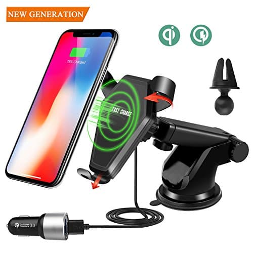 Fast Wireless Car Charger ,Qi car Wireless Charging Mount, for iPhone X,8 plus, samsung galaxy S8 plus,S7 edge