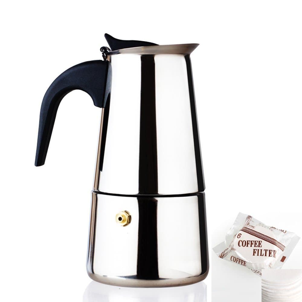 Italian Coffee Maker Moka Express-Siduo CM0001(2017 Improvement Design) Espresso Coffee Makers Coffee Pot include 2 Cup,4 Cup,6 Cup,9 Cup Single Serve for Ground Coffee,Eco Coffee,Cuban Coffee (2 Cup)