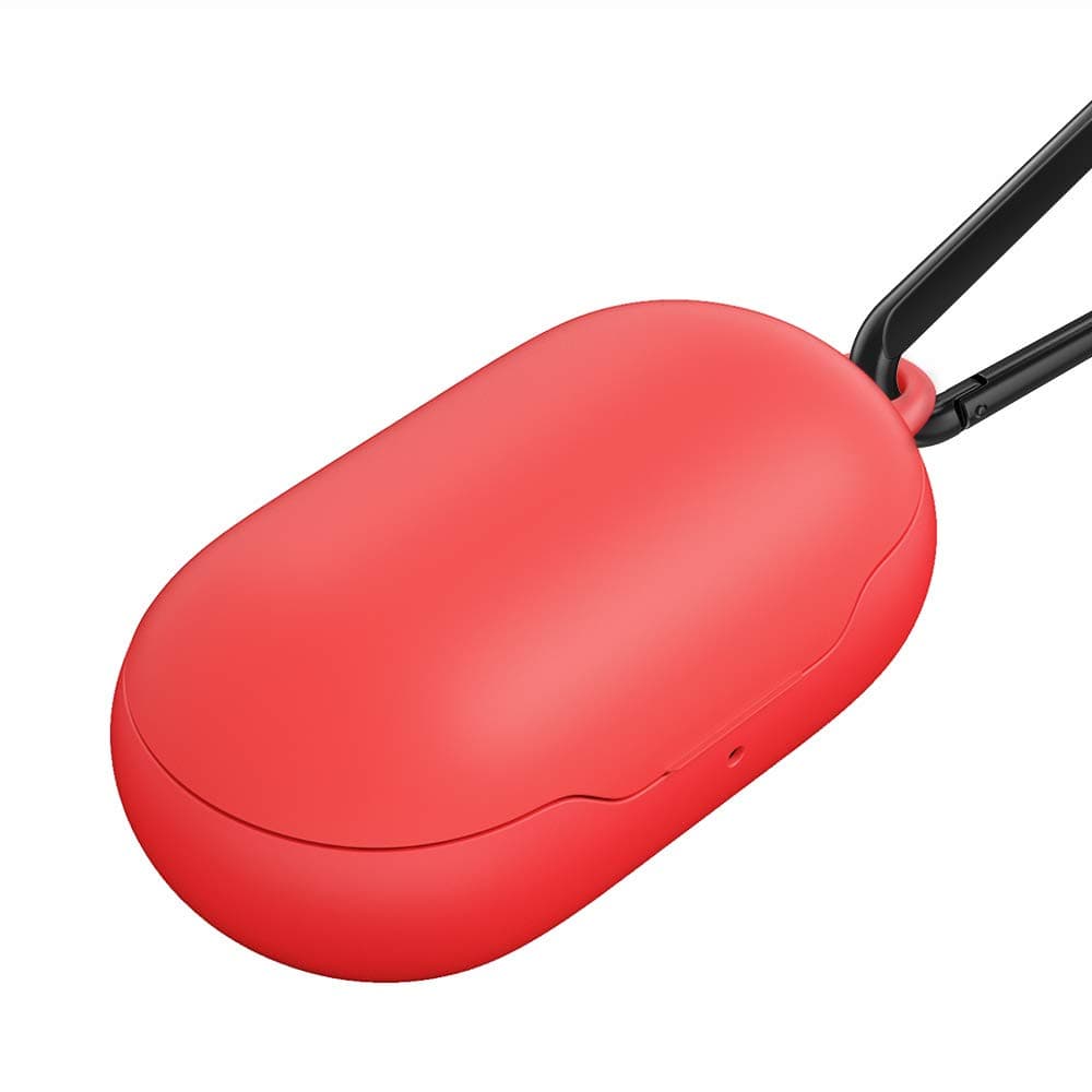 YEEGEWIN Case Cover for Galaxy Buds, PC Protective Cover with Keychain, Anti-Scratch, Shockproof Nonslip Carabiner Charging Case Cover for Samsung Galaxy Buds - Red
