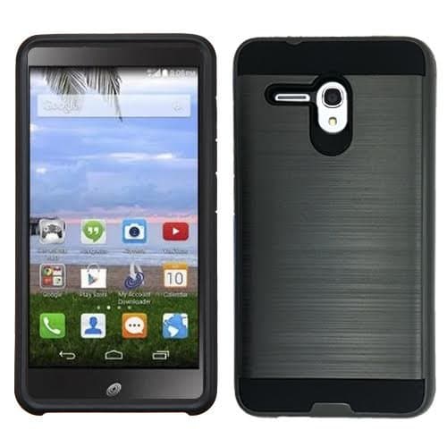 Phone Case for Alcatel Pop 3 (5.5") LTE Consumer Cellular Metallic Brushed Cover Case + Screen Protector (Metallic Gray)