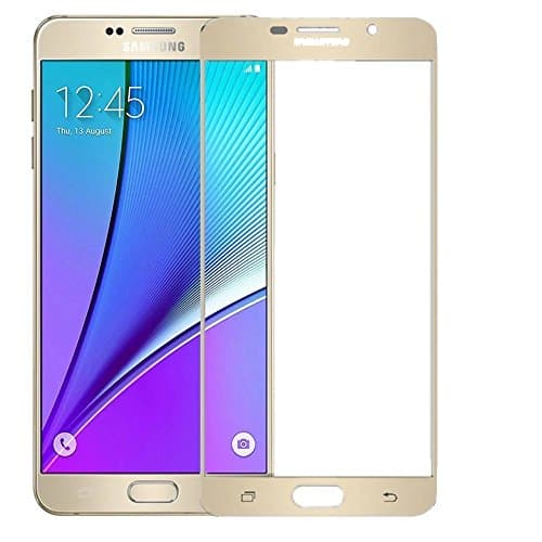 Anshow A9100 Screen Film Protector,0.3mm 9H 2.5D Curved Full Cover Screen Printing Ultra Clear Tempered Glass Film Guard Screen Protector for Samsung Galaxy A9 Pro 2016 (A9100) Gold