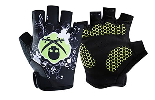 Specialized Bicycle Riding Gloves Cool Pattern Elite Skull Hand Gloves For Long Distance Rides Fitness Biker Safety Road Cycling Camp Picnic Driver Running Workout Mtb Non Slip (Green, L)