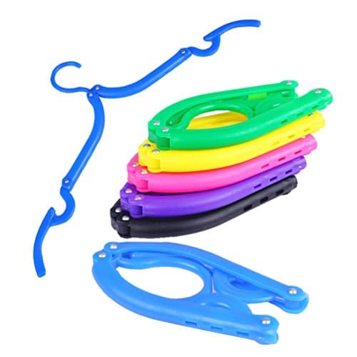 JCJTECH 10 Pack Portable Foldable Hangers for Travel Folding Magic Mini Non Slip Hangers Clothes Drying Rack with Anti-slip Groove