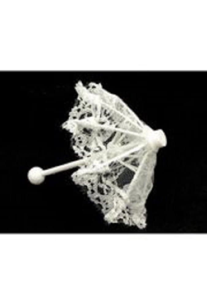 White Mini Lace Parasol/Umbrella, 6"