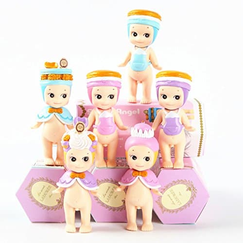 6Pcs/Set Doll Macaron Cake Christmas Angel Figure Model Set 8~9cm