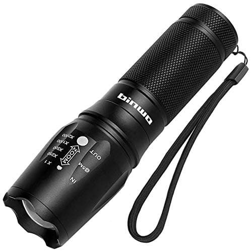 Binwo LED Flashlight - Super Bright XM L2 2500 Lumen LED Tactical Flashlight, 5 Modes, Zoom Lens with Adjustable Focus Torch Light - Water Resistant Flashlight LED for Camping Outdoor or Gift-Giving