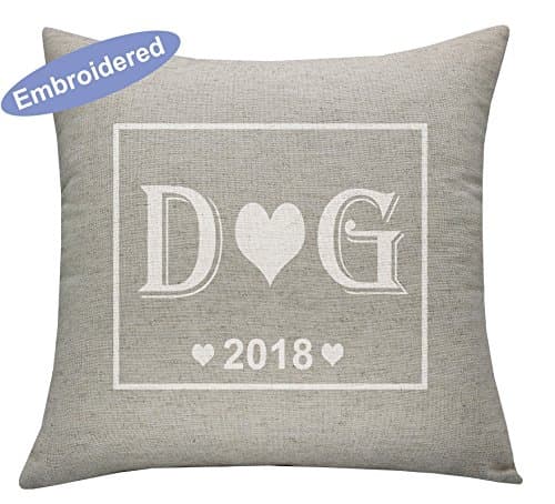 YugTex Pillowcases Valentine gift, Couples Gift, 2nd anniversary Gift, romantic 2 year gift, initials, Cotton anniversary, gift for her, gift for him, Love Pillow Covers, Romantic Gifts, Couple Gifts