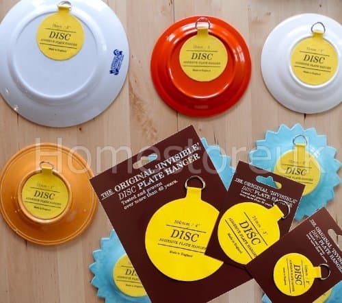 ORIGINAL INVISIBLE DISC PLATE PICTURE HANGING STICKY BACK HOOK HANGER ADHESIVE (75mm / 3)