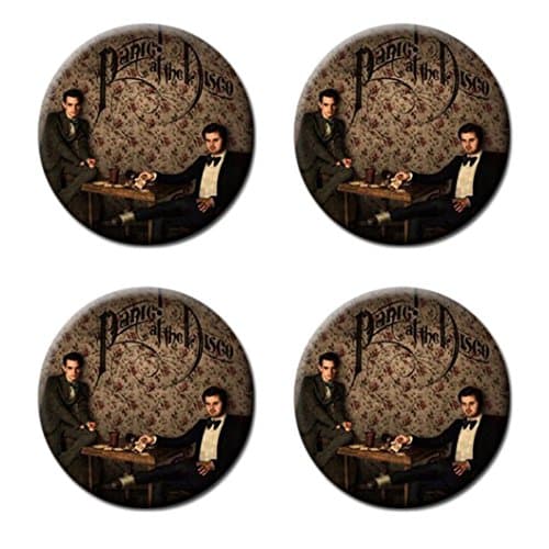 Panic At The Disco Custom Style Classic Cork Pad Mat-Round Coasters 4 Piece Set Cup Mat Mug Can Water Bottle Drink kichen house