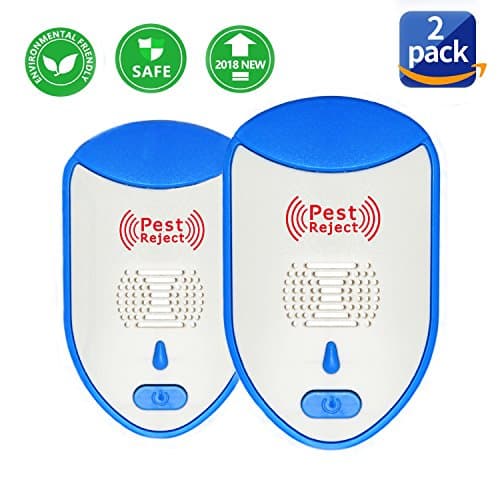 Ultrasonic Pest Repellent, 2Pack Electronic Pest Control Repeller Plug in Indoor Warehouse Home Animal No Kill Get Rid of Mosquito, Bed Bugs, Fly Cockroach Spider, Rats, Squirrel, Flea, Roaches, Rodent, Insect