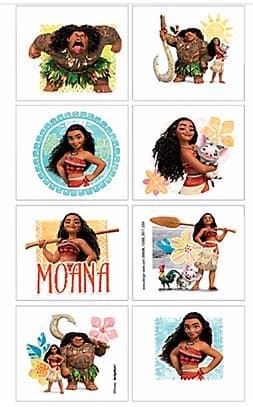 Moana Tattoos Set of 8 Tattoos