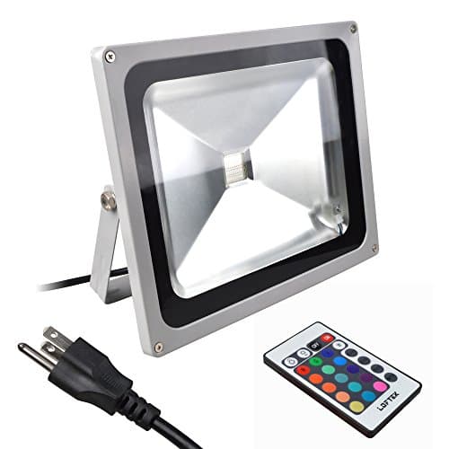 30W Security RGB LED Floodlight- Waterproof Super Bright High Powered Spotlight with 16 Changing Colors and 4 Modes, Indoor and Outdoor Use