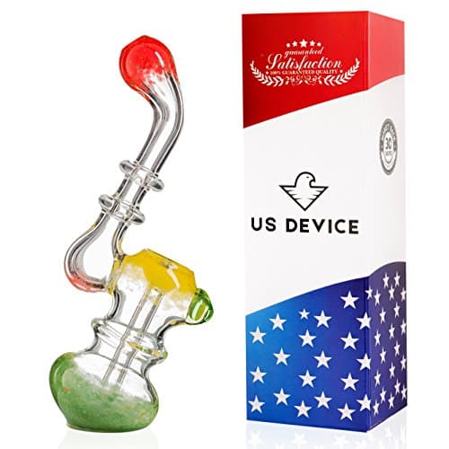 Glass Bulbous Green Red Yellow