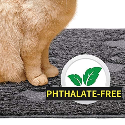 KAG Cat Litter Mat Litter Trapper Large Size 30” X 24”, Honeycomb Double-Layer Design Waterproof Urine Proof Material, Easy Clean Scatter Control (Gray)