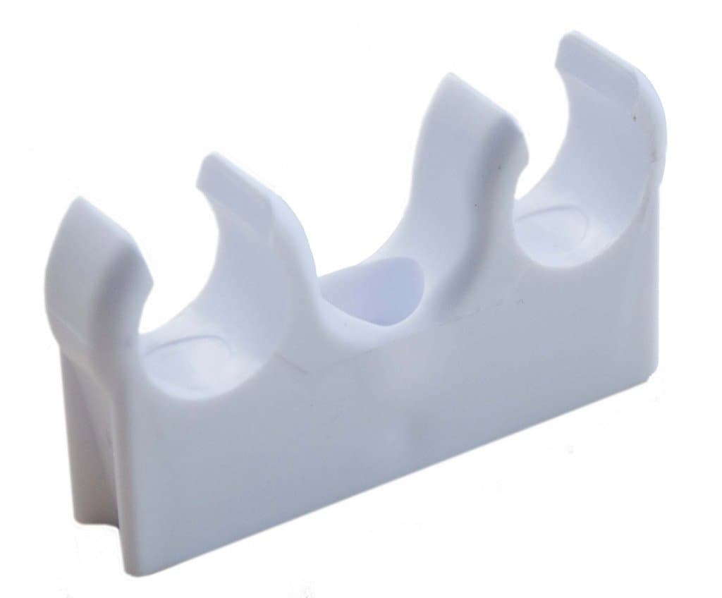 Oracstar PPS121D PPS137 15mm Double Pipe Clips, White
