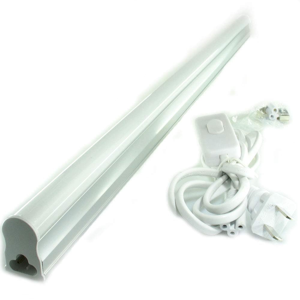 QUANS 4-Pack 22.5inch T5 LED Integrated Tube Light Fixture Bar for Utility Shop, Basement, Ceiling, Kitchen Counter, Under Cabinet Lighting (4 Pack T5 22.5inch, Cool White)