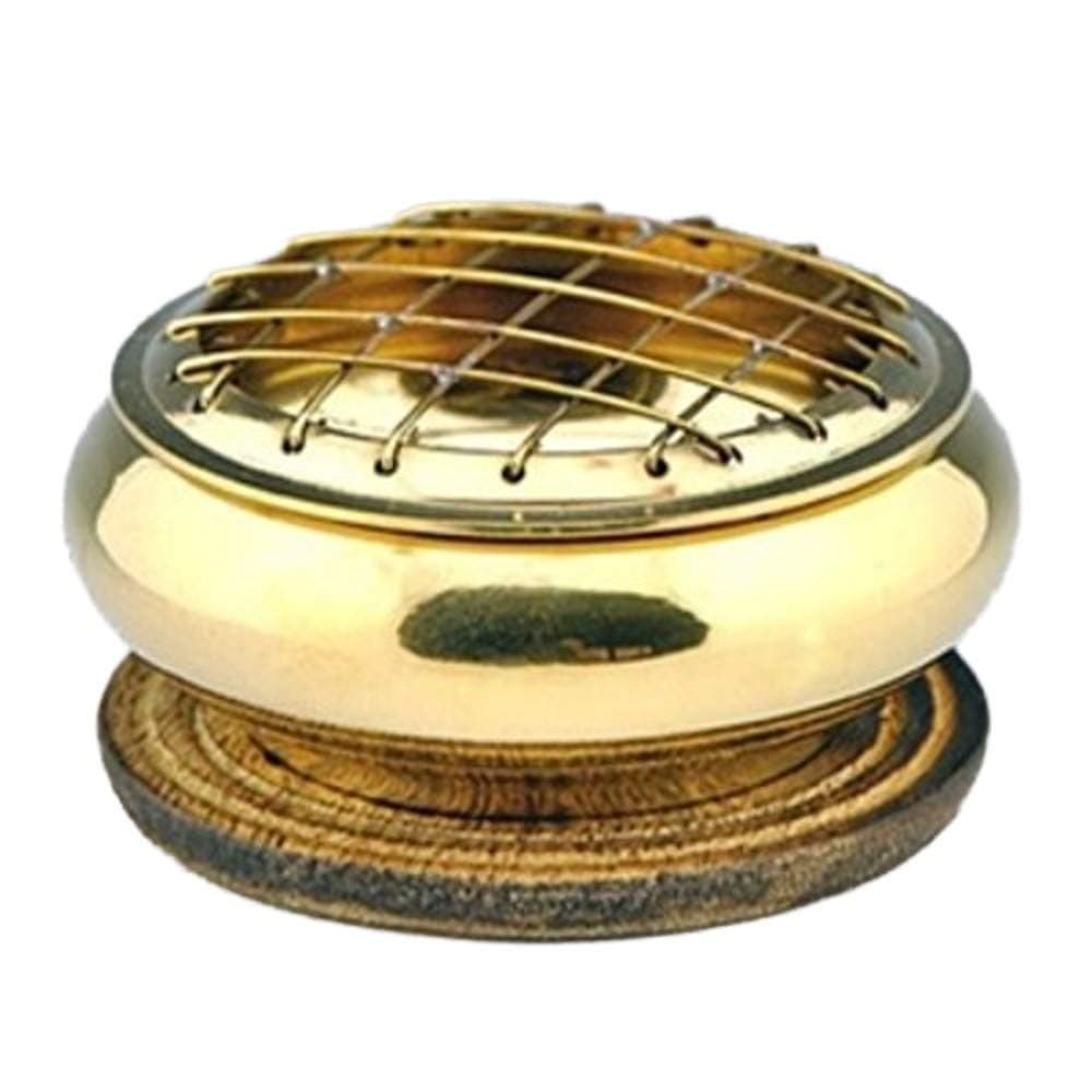 Genuine Azure GreenBrass Screen Incense Burner 3"dia