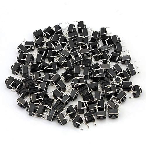 Liyafy 6X6X5MM Push Button Momentary Tactile Tact Push Button Switch 4 Pin SMT SMD Micro Switch Self Reset 100PCS