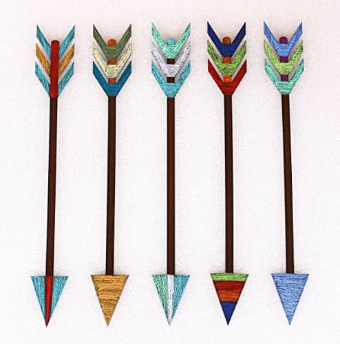 15" Arrow With Red, Turquoise And Gold, Hanger
