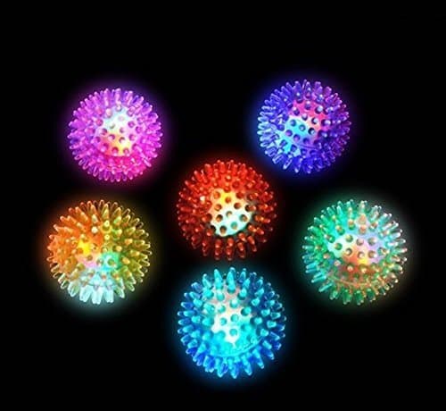 6 Two-and-a-half inch Spiky Light Up Laughing Balls/Sensory Toy