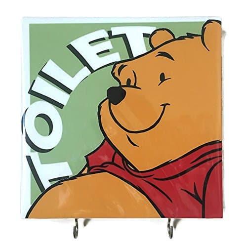 Agility Wall Mounting Home Decor Bedroom Kitchen Hanger Hat Bag Necklace Key Hand Towel Belt Wood 7.87" x 7.87" 2 Hooks Green Winnie The Pooh Toilet's Photo Base